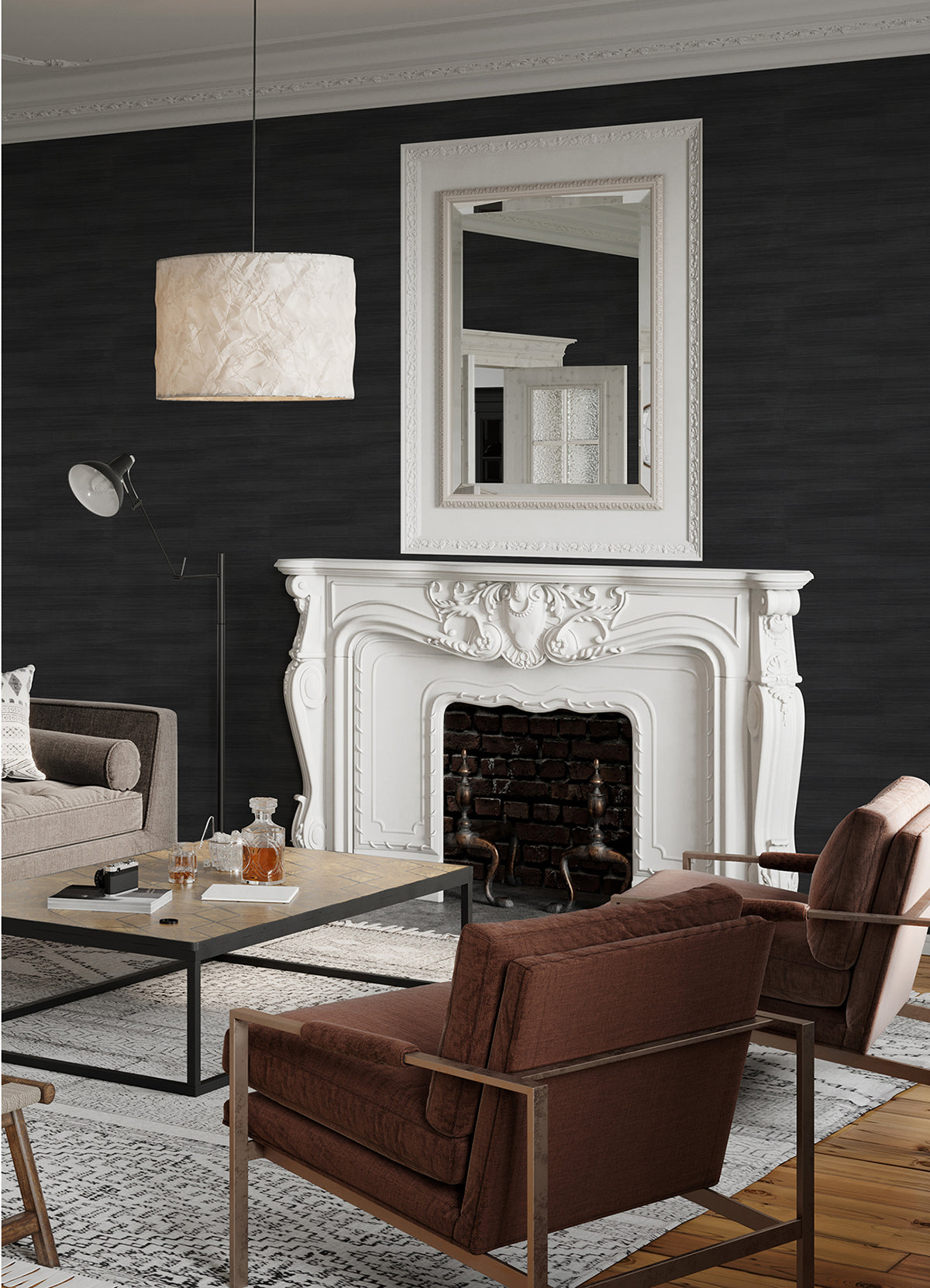 Advantage 4041-418414 Dermot Black Horizontal Stripe Wallpaper