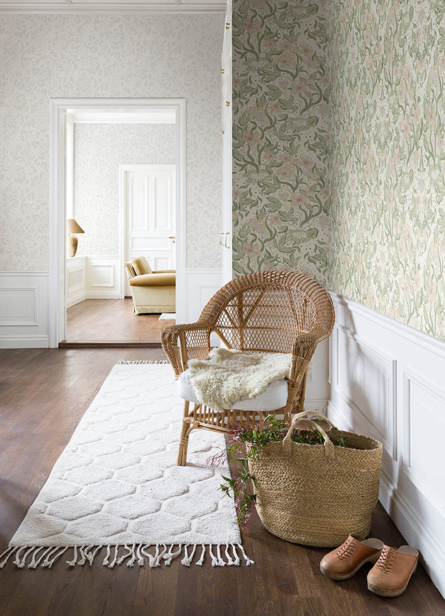 A-Street Prints 4143-22017 Lisa Olive Floral Damask Wallpaper