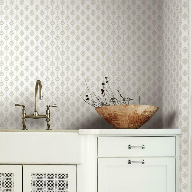 York Wallcoverings CV4458 French Scallop Off White Wallpaper