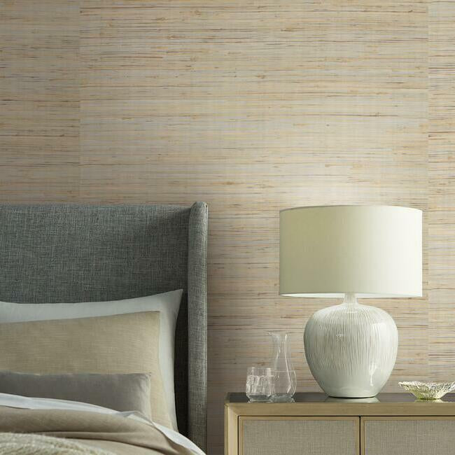 York Wallcoverings CO2090 Metallic Jute Silver/Beige Wallpaper
