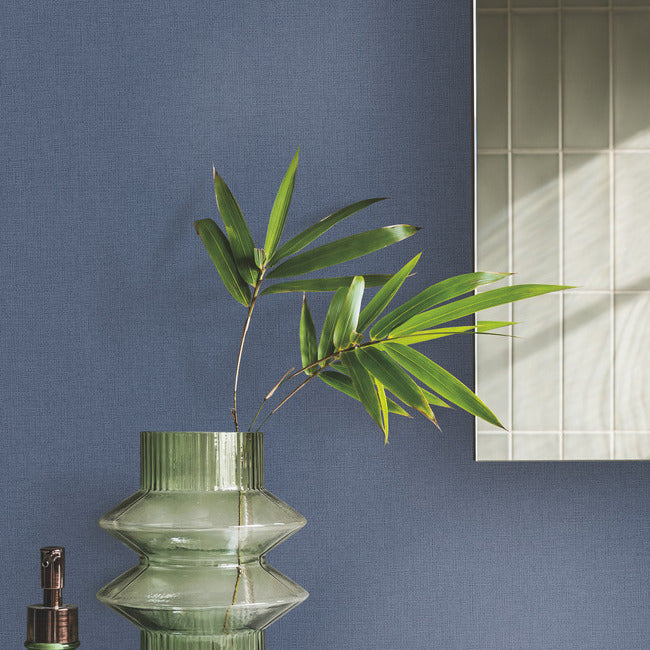 York Wallcoverings DA3580N Gypsy Weave High Performance Dark Blue Wallpaper