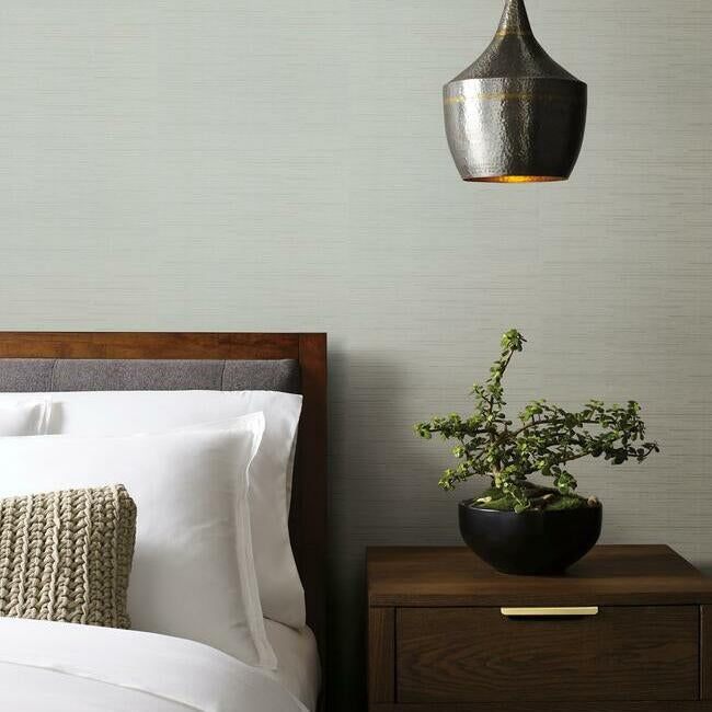 York Wallcoverings DD3833 Ribbon Bamboo White/Silver Wallpaper