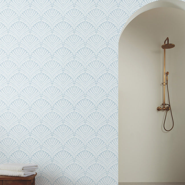 York Wallcoverings MN1870 Beachcomber Blue/White Wallpaper