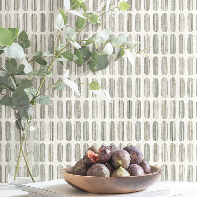 York Wallcoverings MN1941 Petite Pergola Grey/Taupe Wallpaper