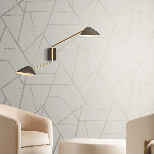 York Wallcoverings CC1293 Beige Metallic Intersect Wallpaper
