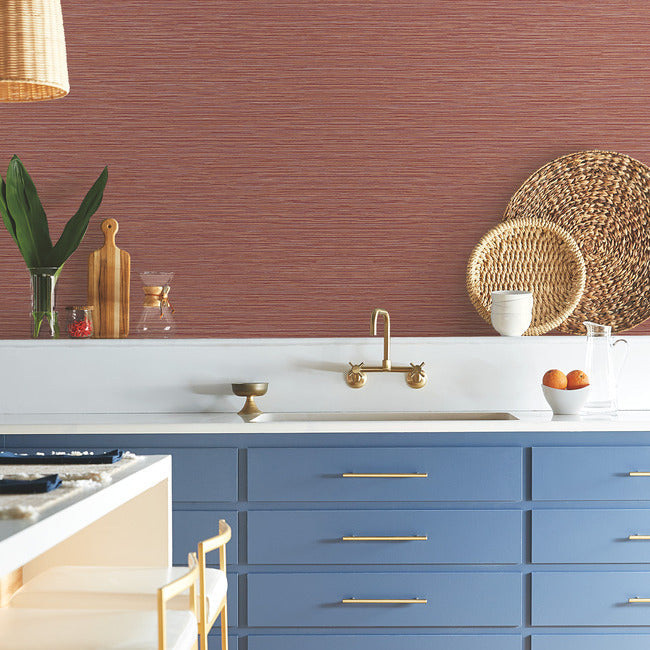 York Wallcoverings ND3034N Red Orange Grass Roots Wallpaper