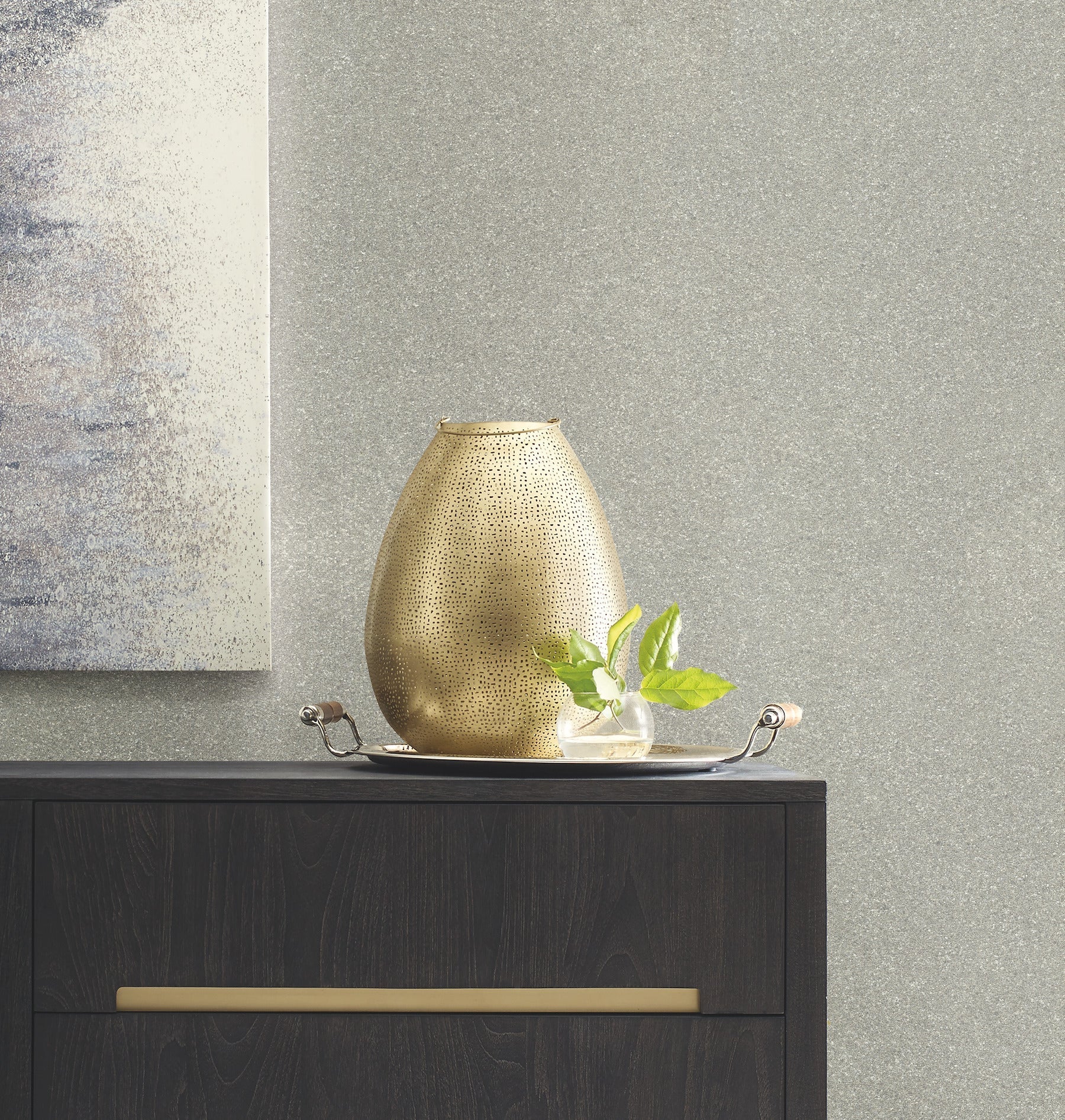York Wallcoverings GR1013 Terra Mica Silver Wallpaper