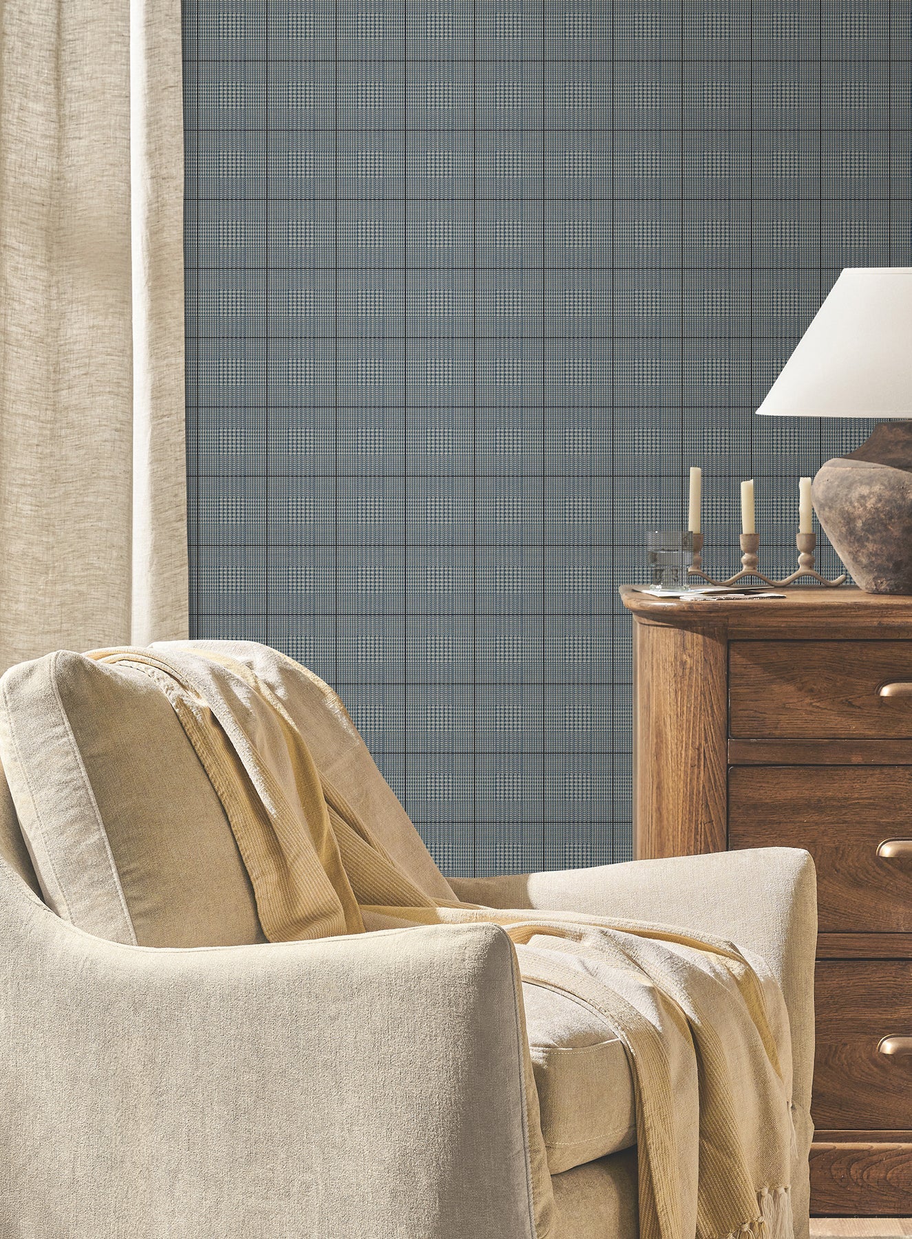 York Wallcoverings MF4785 Windsor Blue Wallpaper