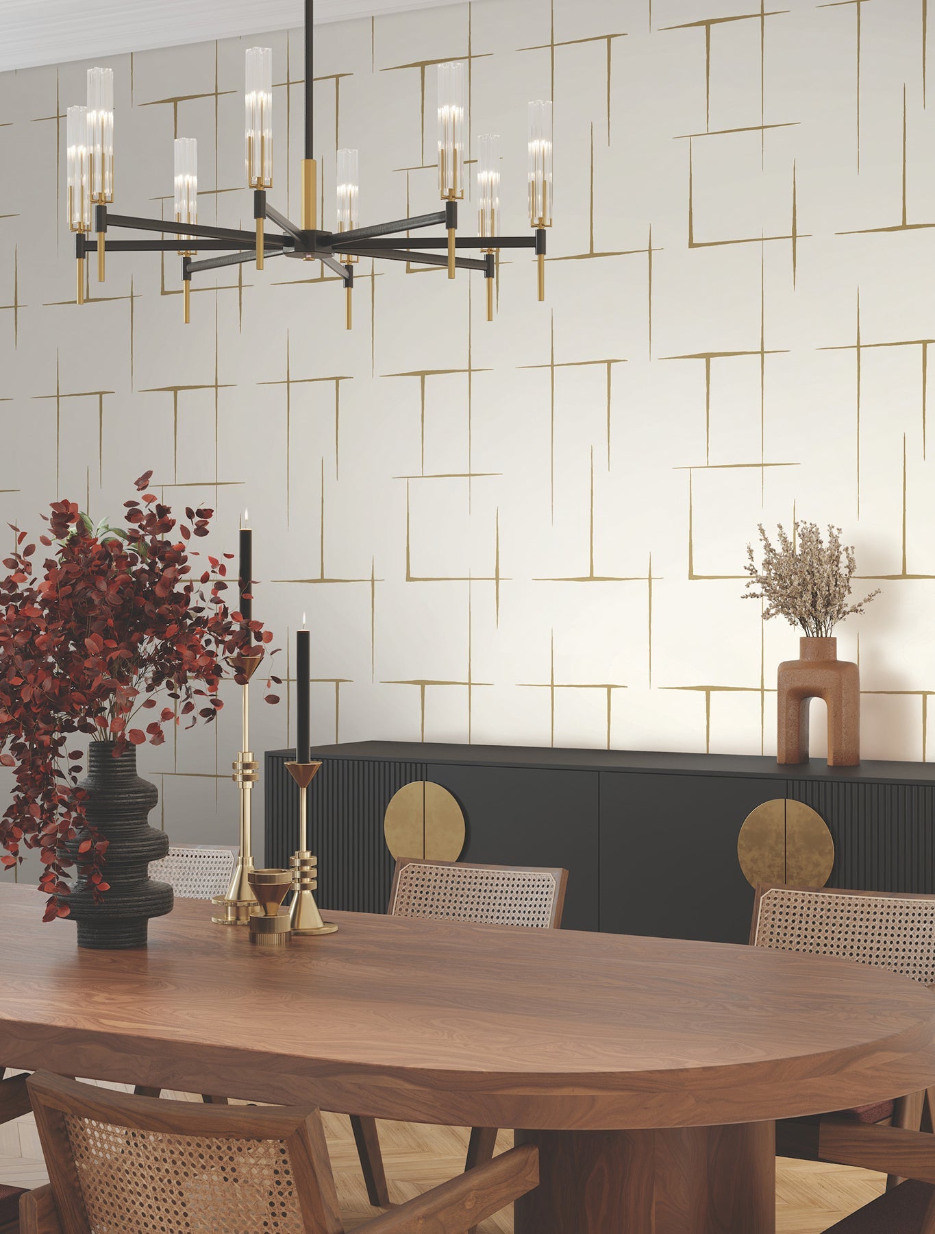 York Wallcoverings ZA8053 Malia Gold & White Wallpaper