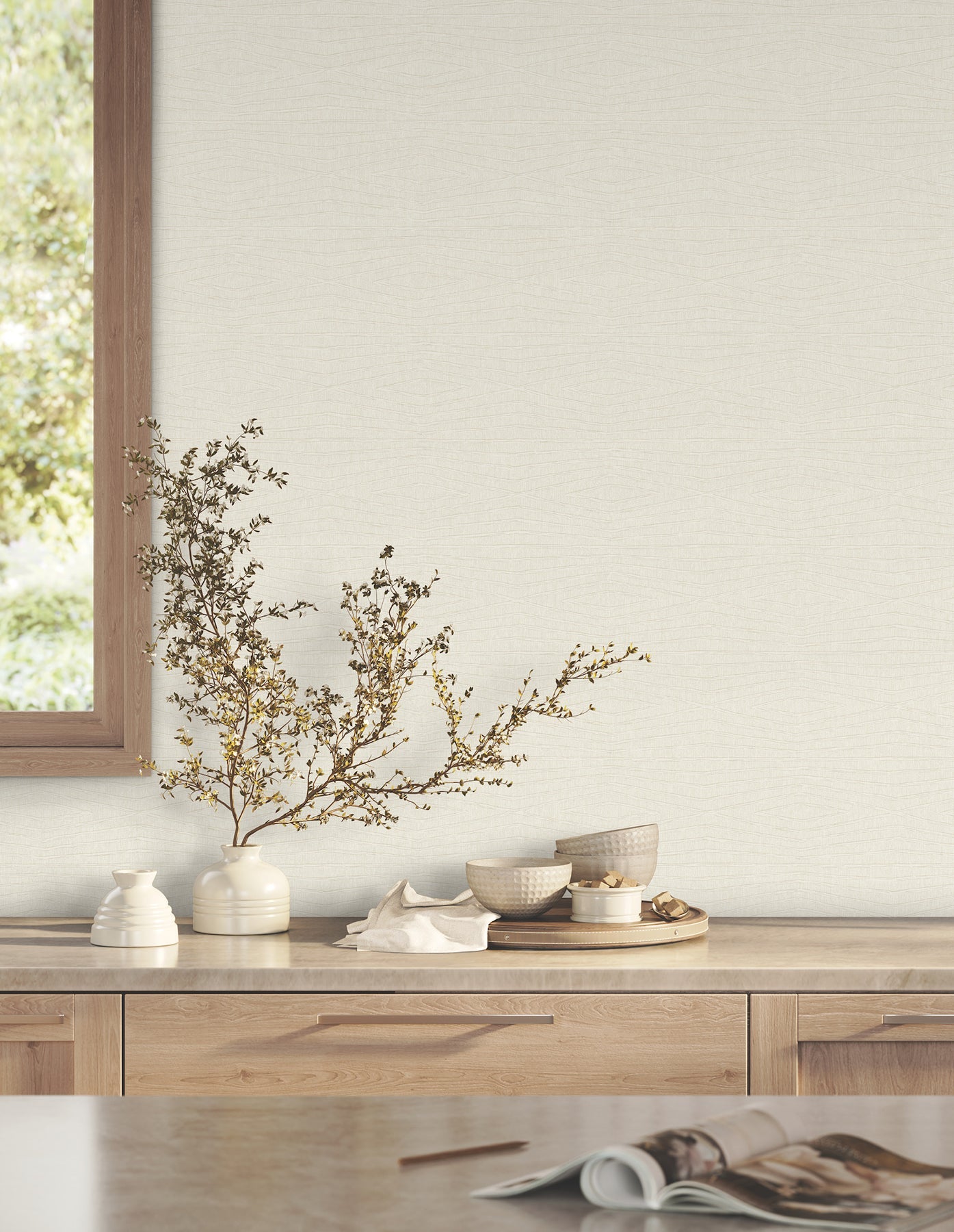 York Wallcoverings ZA8014 Daystone Pearl Wallpaper
