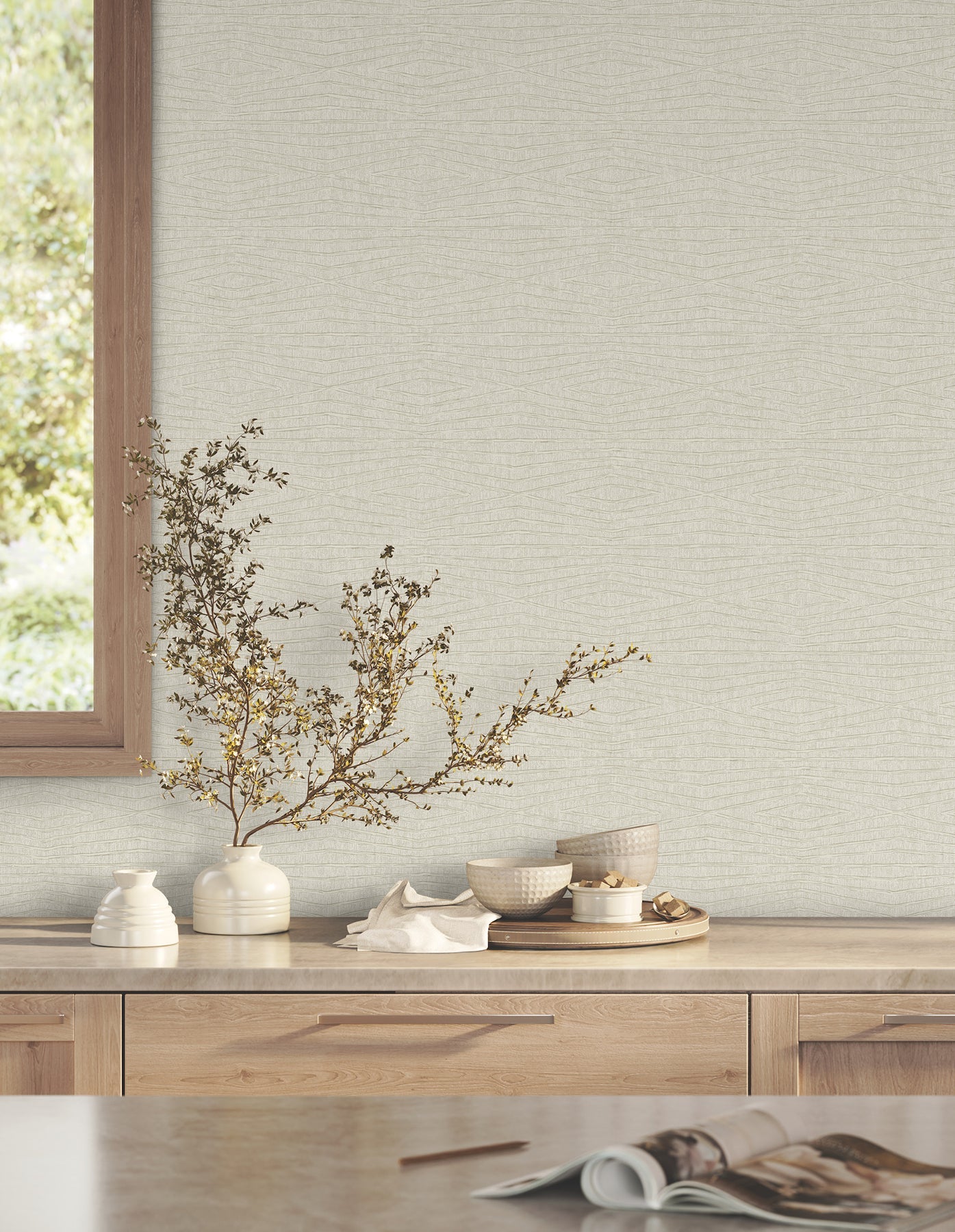 York Wallcoverings ZA8015 Daystone Taupe Wallpaper