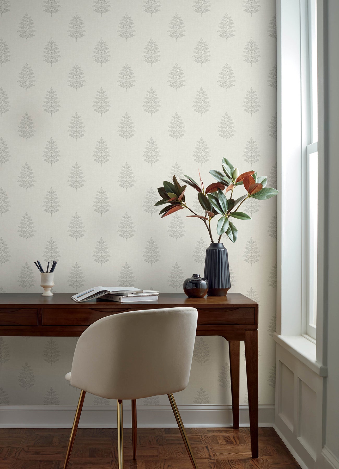 Chesapeake 4169-83125 Frond Cream Leaf Wallpaper