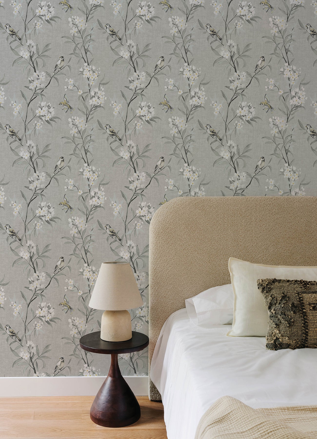 Chesapeake 4169-83141 Tea Olive Gray Finch Frolic Wallpaper