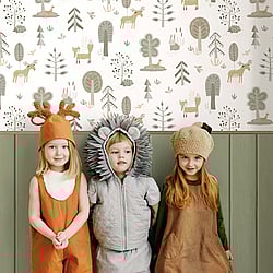 Galerie Wallcoverings 14802 Kids Green Wallpaper