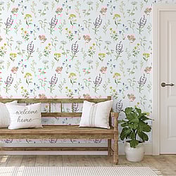 Galerie Wallcoverings 1901-4 Botanical Multi-Coloured Wallpaper