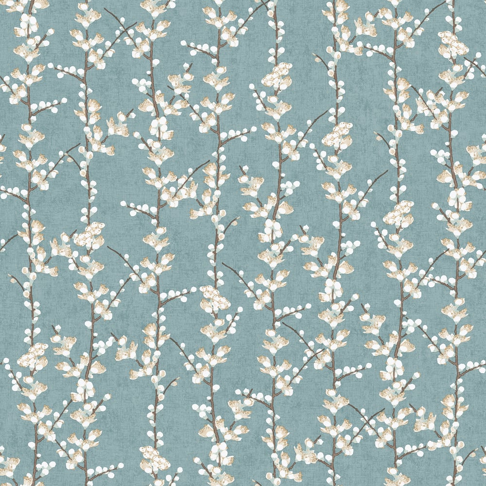 Galerie Wallcoverings 1904-1 Sakura Row Blue Wallpaper