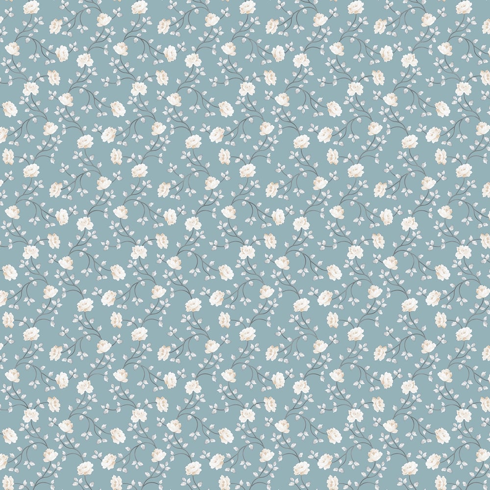 Galerie Wallcoverings 1905-1 Petit Flowers Blue Wallpaper