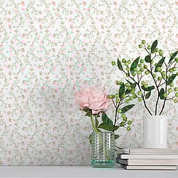 Galerie Wallcoverings 1905-5 Petit Flowers Pink Wallpaper