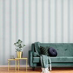 Galerie Wallcoverings 1909-1 Stripes Black Wallpaper