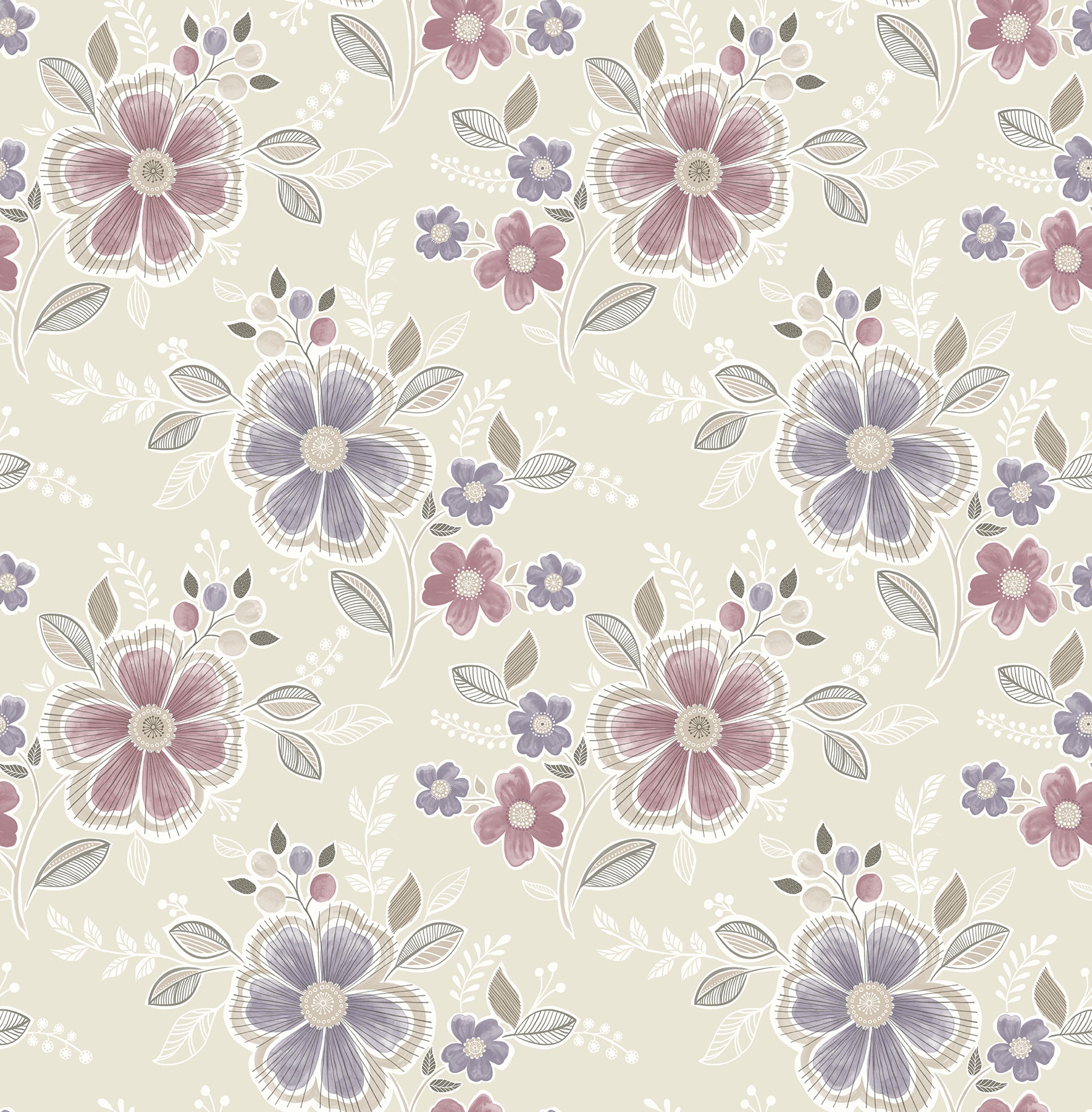 A-Street Prints 2657-22203 Chloe Purple Floral
