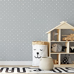 Galerie Wallcoverings 26819 Hearts Silver Grey Wallpaper