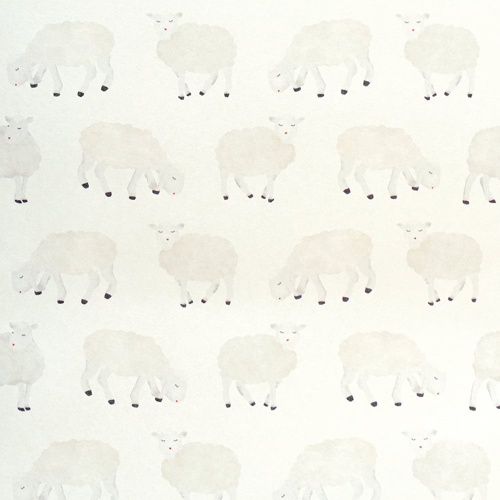 Galerie Wallcoverings 26826 Sweet Sheep White Wallpaper