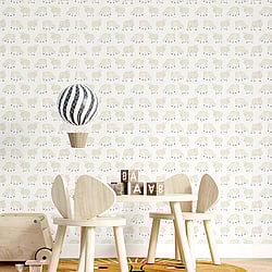Galerie Wallcoverings 26826 Sweet Sheep White Wallpaper