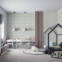 Galerie Wallcoverings 26828 Sweet Sheep Silver Grey Wallpaper