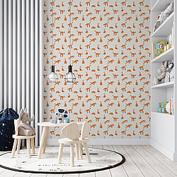 Galerie Wallcoverings 26839 Friendly Foxes Cream Wallpaper