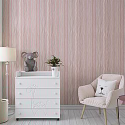 Galerie Wallcoverings 26844 Stripes Pink Wallpaper