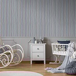 Galerie Wallcoverings 26848 Stripes Silver Grey Wallpaper