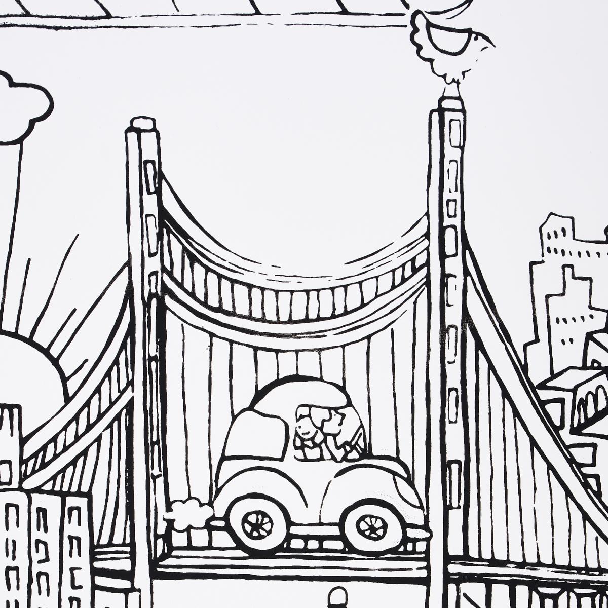 Schumacher 2705530 New York New York Black on White Wallpaper