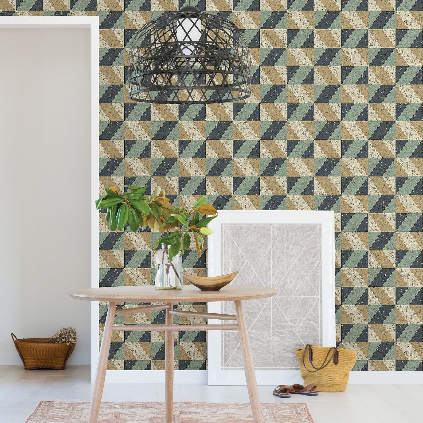 A-Street Prints 2908-25310 Cerium Multicolor Concrete Geometric Wallpaper