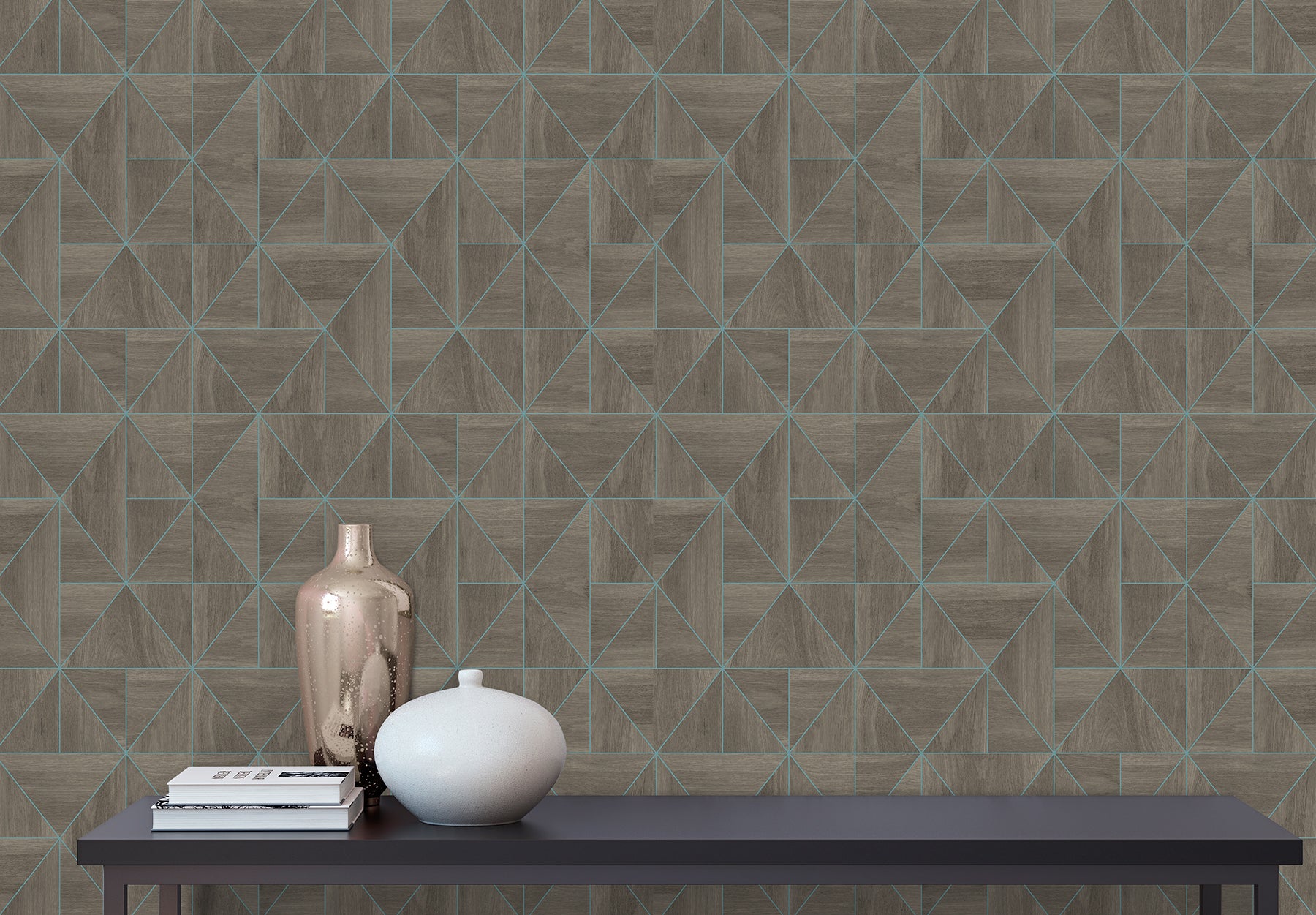 A-Street Prints 2908-25322 Cheverny Coffee Geometric Wood Wallpaper
