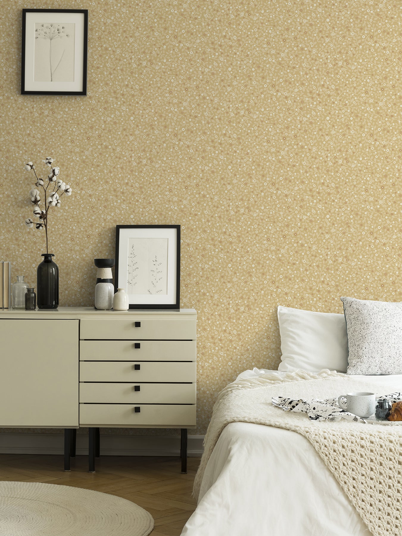 A-Street Prints 2999-24129 Hummelvik Yellow Daisy Trail Wallpaper