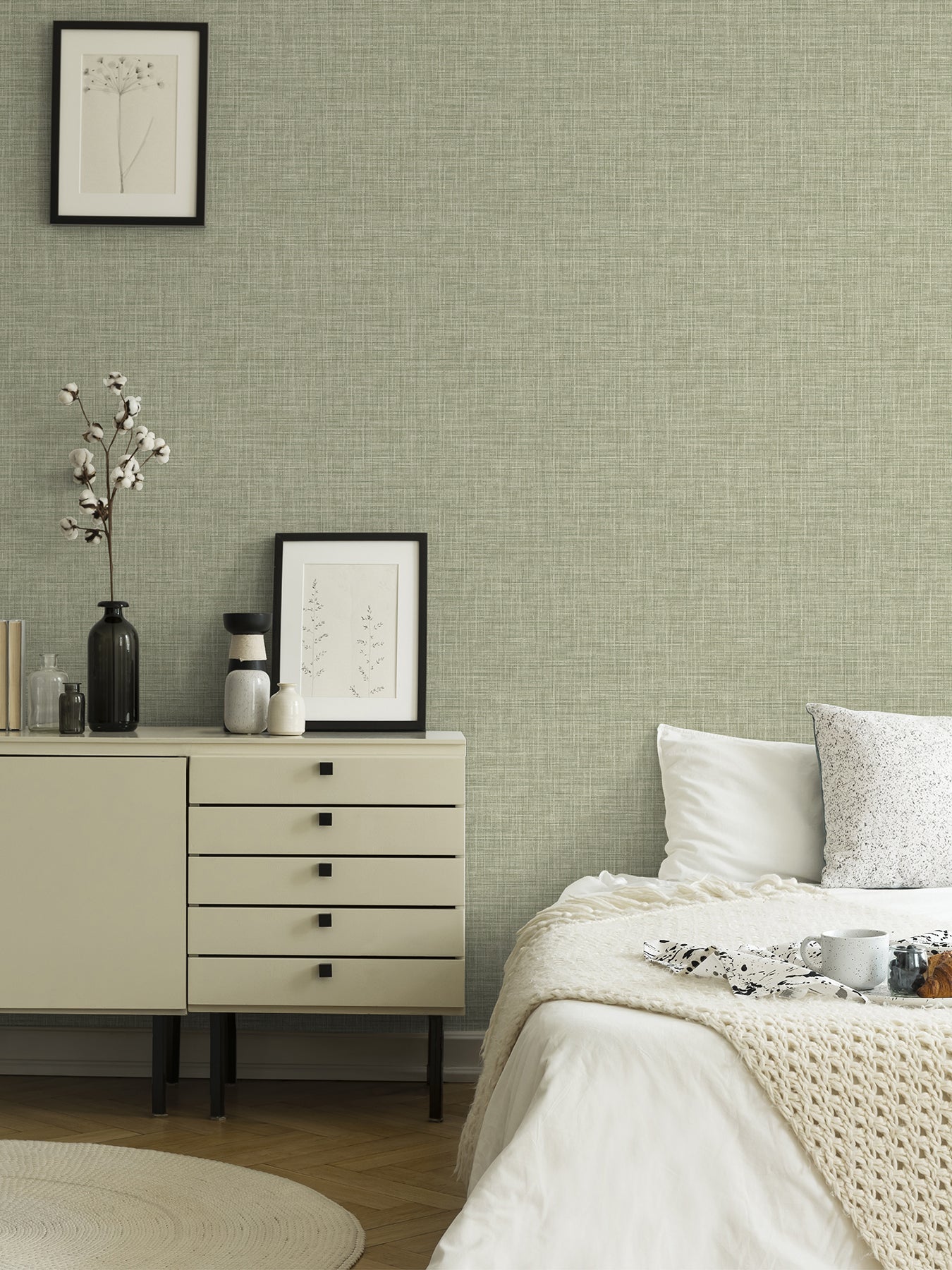 A-Street Prints 2999-25792 Tuckernuck Green Linen Wallpaper
