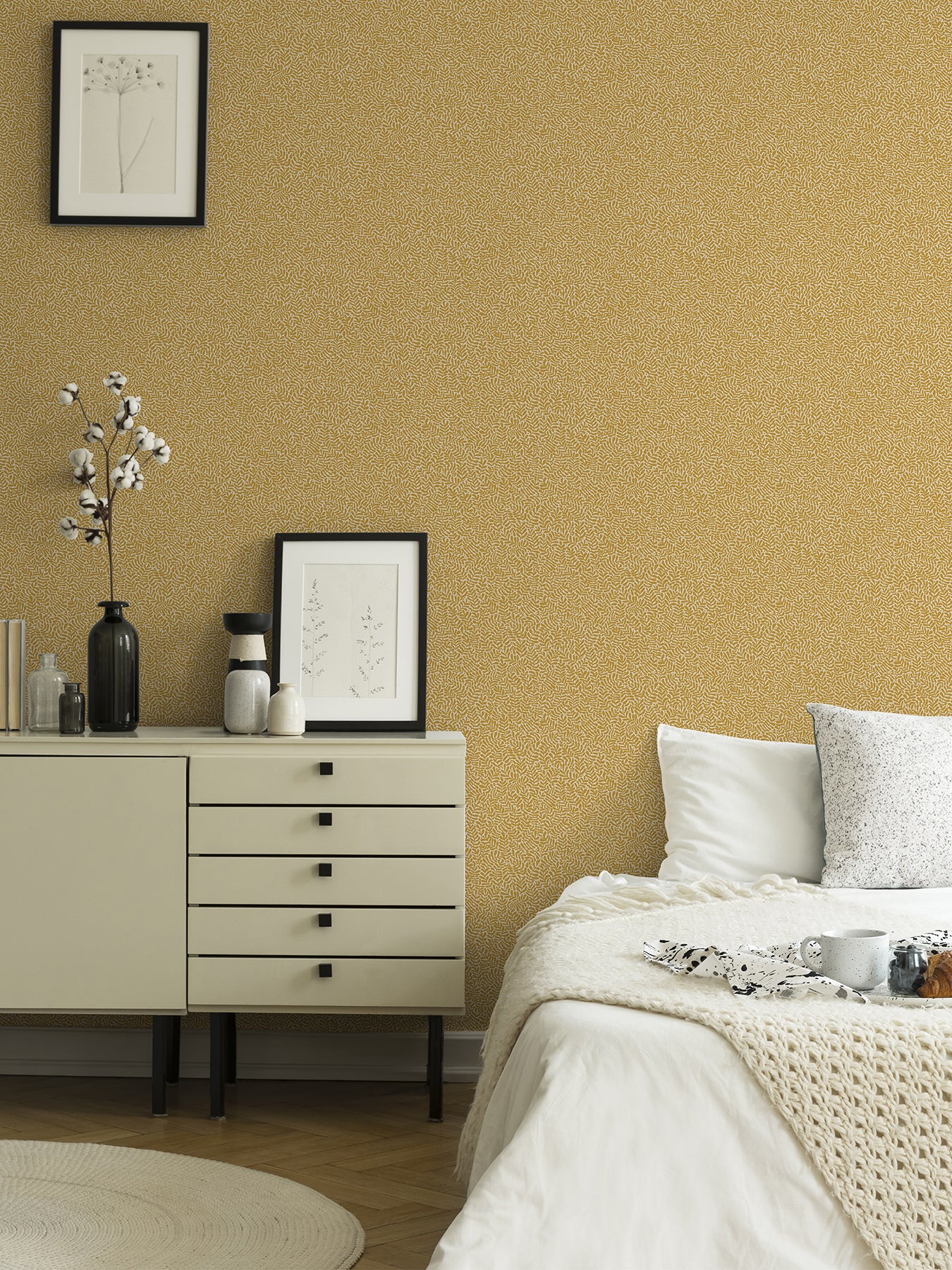 A-Street Prints 2999-55003 Anna Mustard Fern Trail Wallpaper