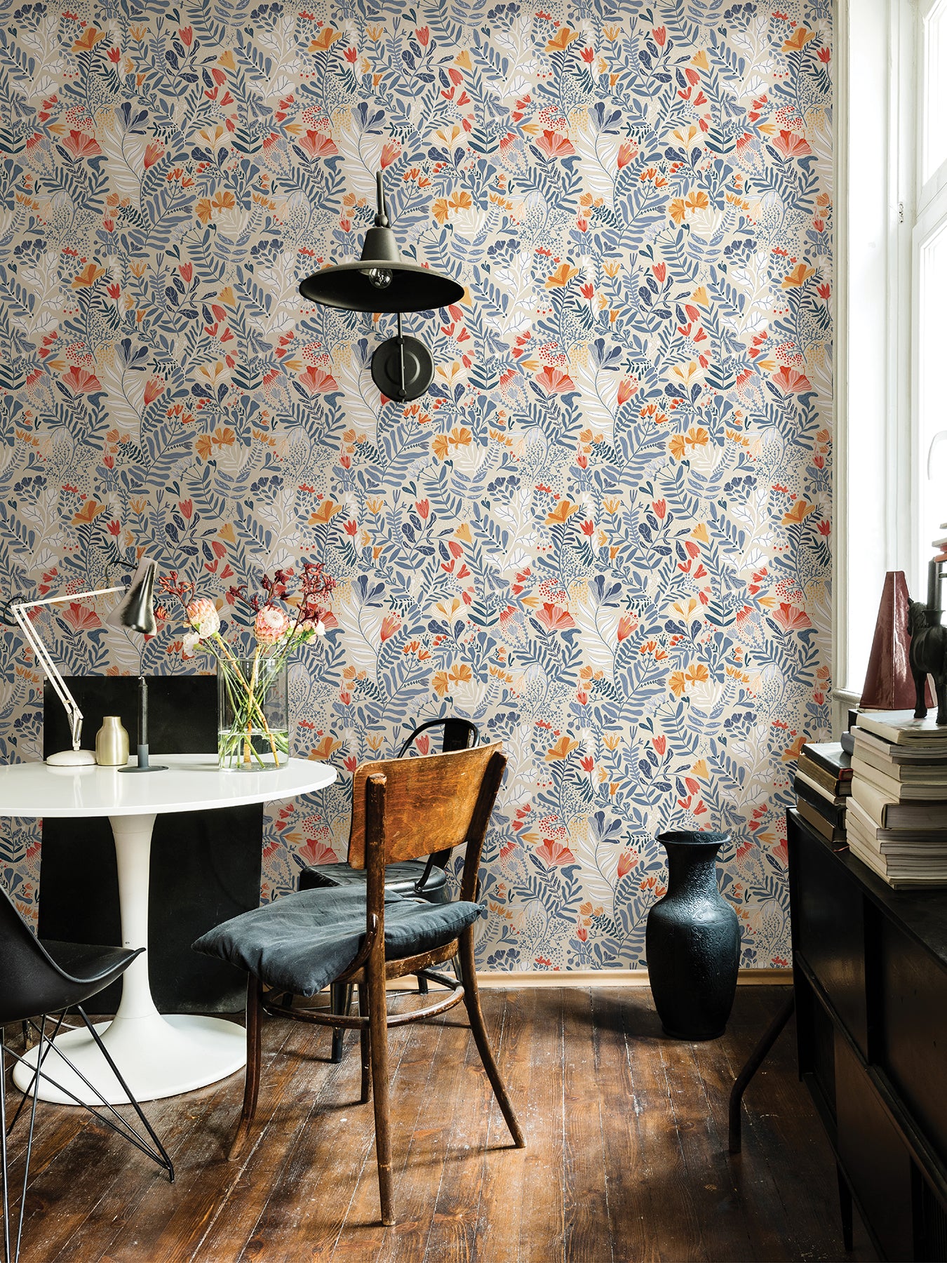 A-Street Prints 2999-55013 Brittsommar Light Blue Woodland Floral Wallpaper