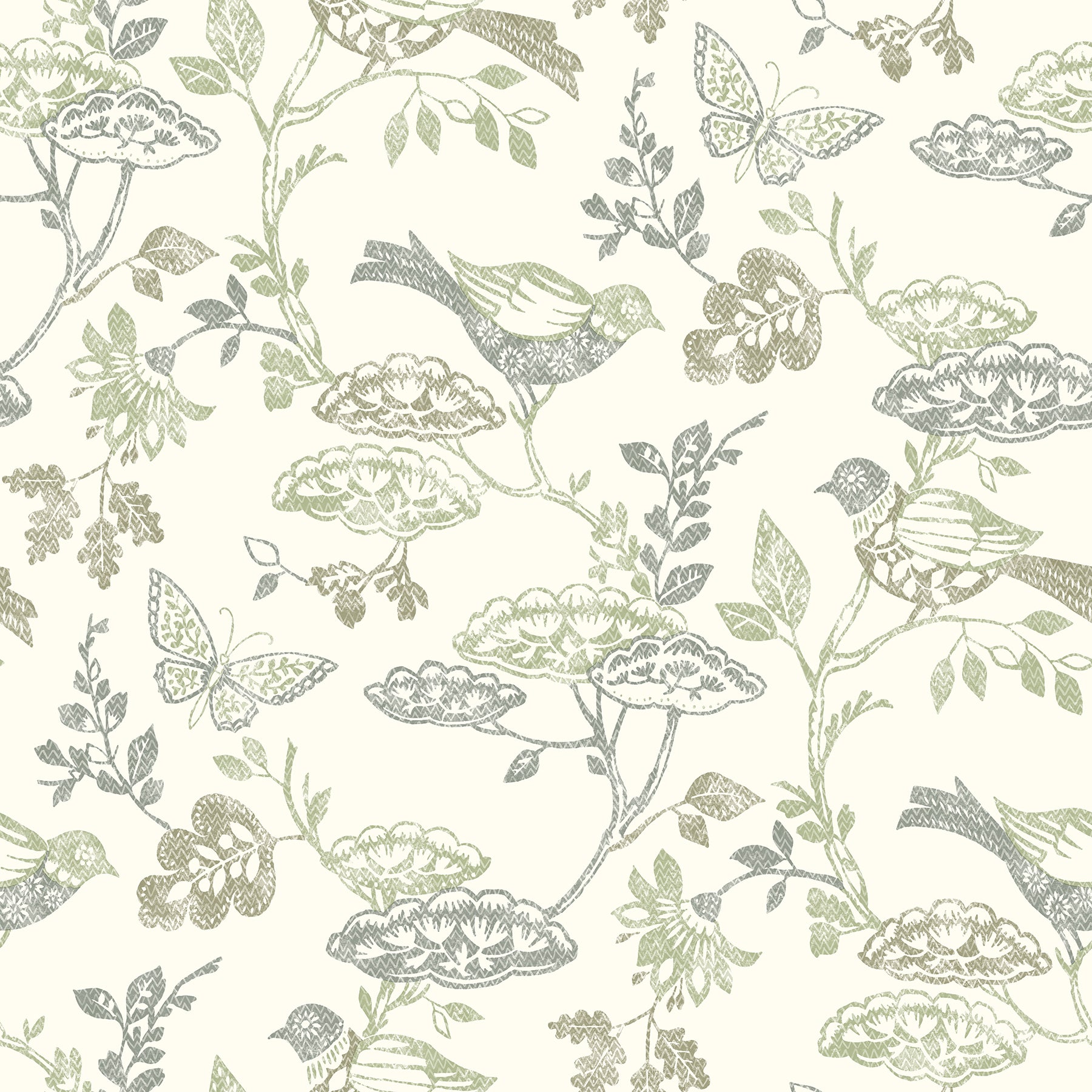 Chesapeake 3125-72315 Malmo Green Trail Wallpaper