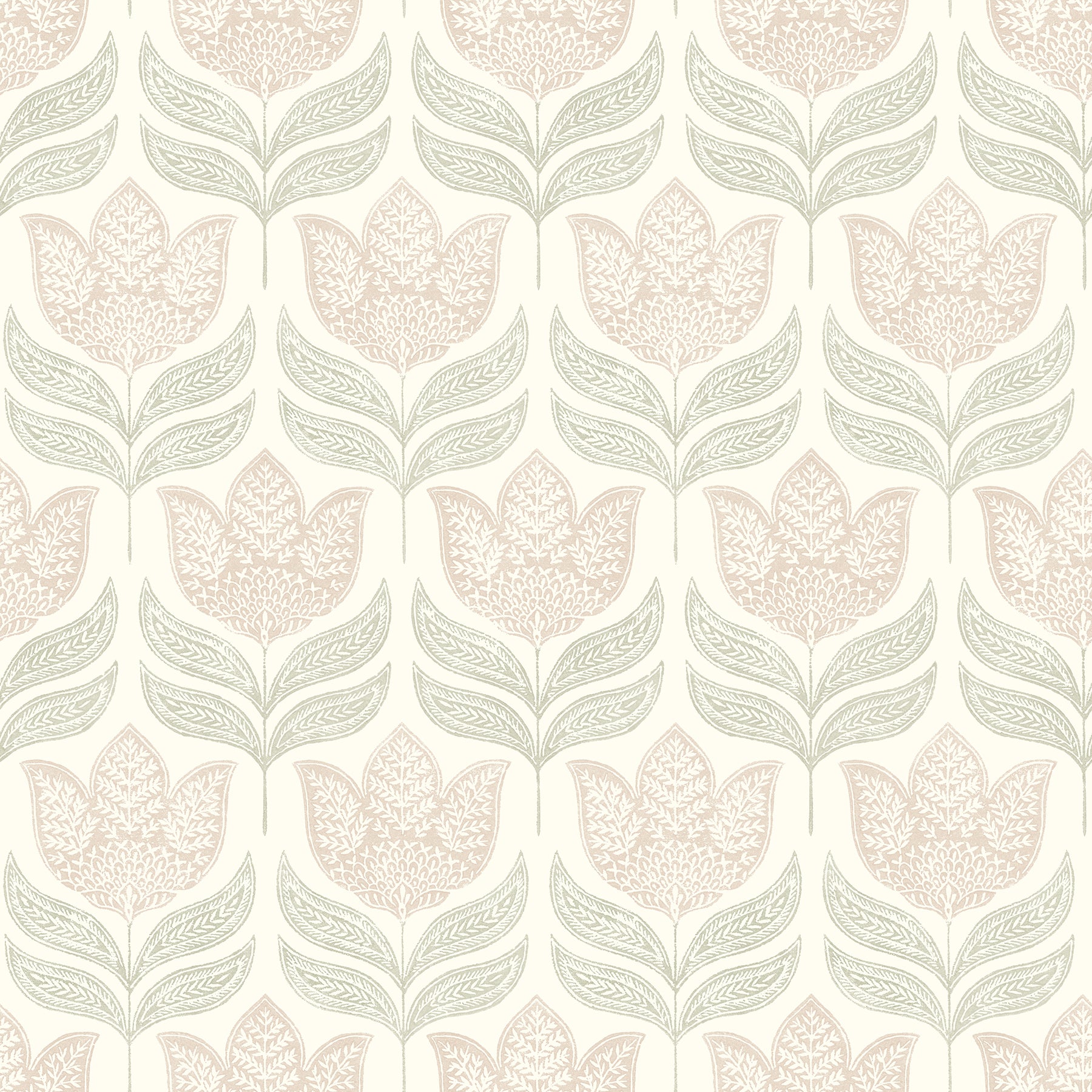 Chesapeake 3125-72346 Cathal Blush Tulip Block Print Wallpaper