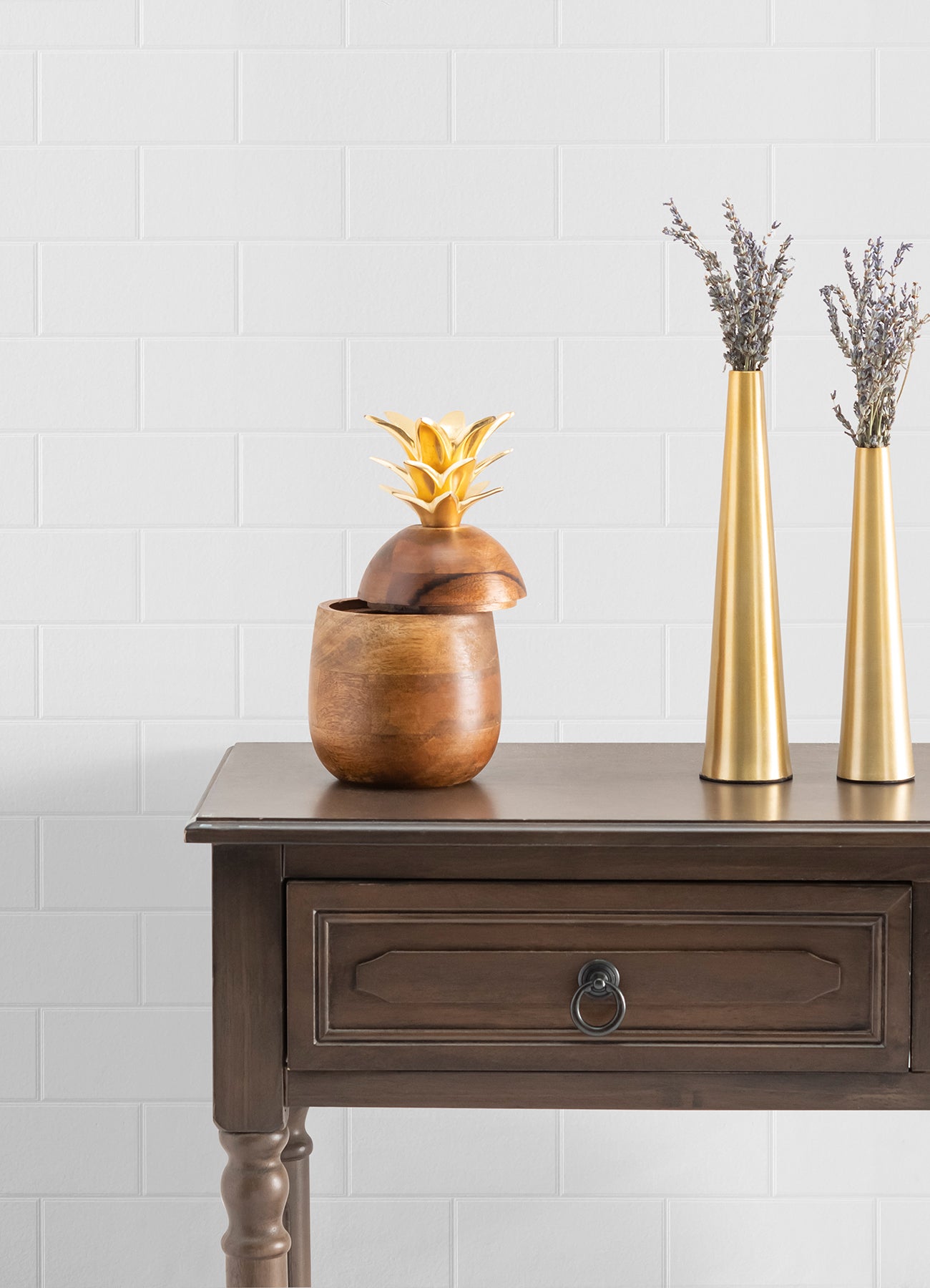 Brewster Home Fashions 4000-21399 Galley White Subway Tile Paintable Wallpaper