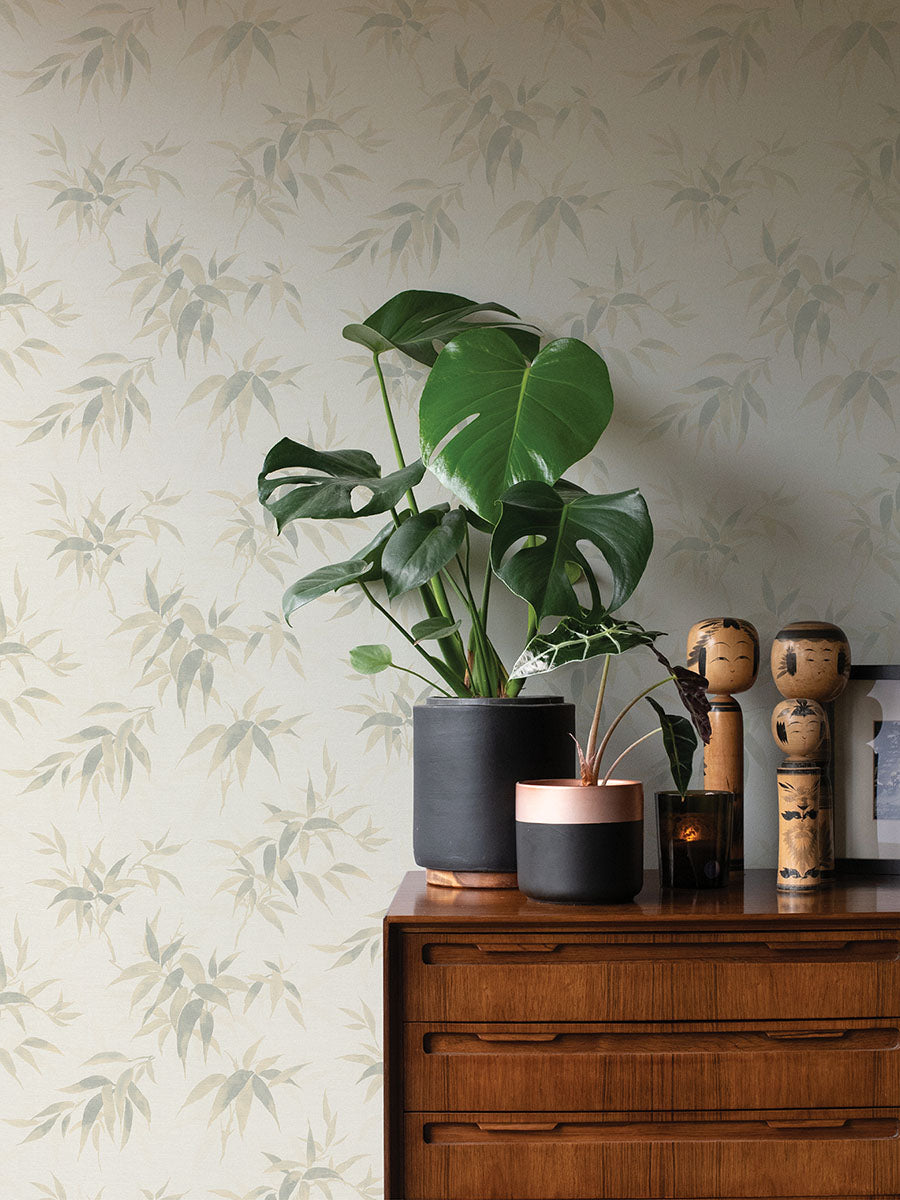 Advantage 4035-409741 Minori White Leaves Wallpaper