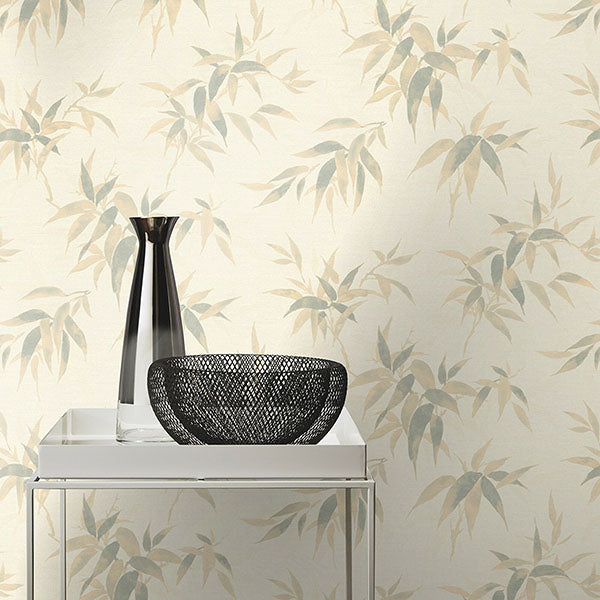 Advantage 4035-409741 Minori White Leaves Wallpaper