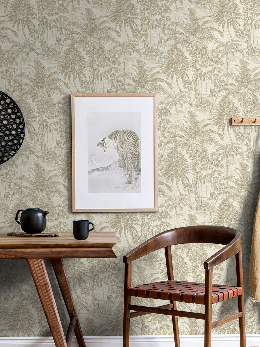 Advantage 4035-832549 Yubi Gold Palm Trees Wallpaper