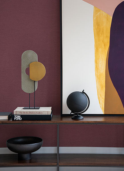 Advantage 4044-37178-6 Estefan Maroon Distressed Texture Wallpaper