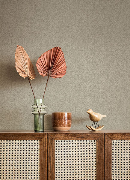 Advantage 4044-38022-2 Edsel Gray Geometric Wallpaper