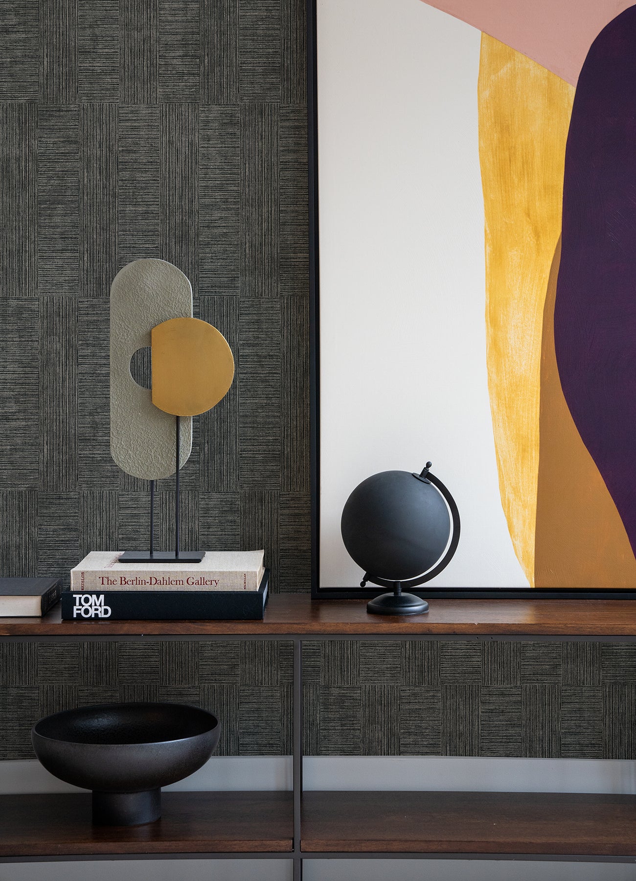 Advantage 4044-38026-3 Eldorado Black Geometric Wallpaper