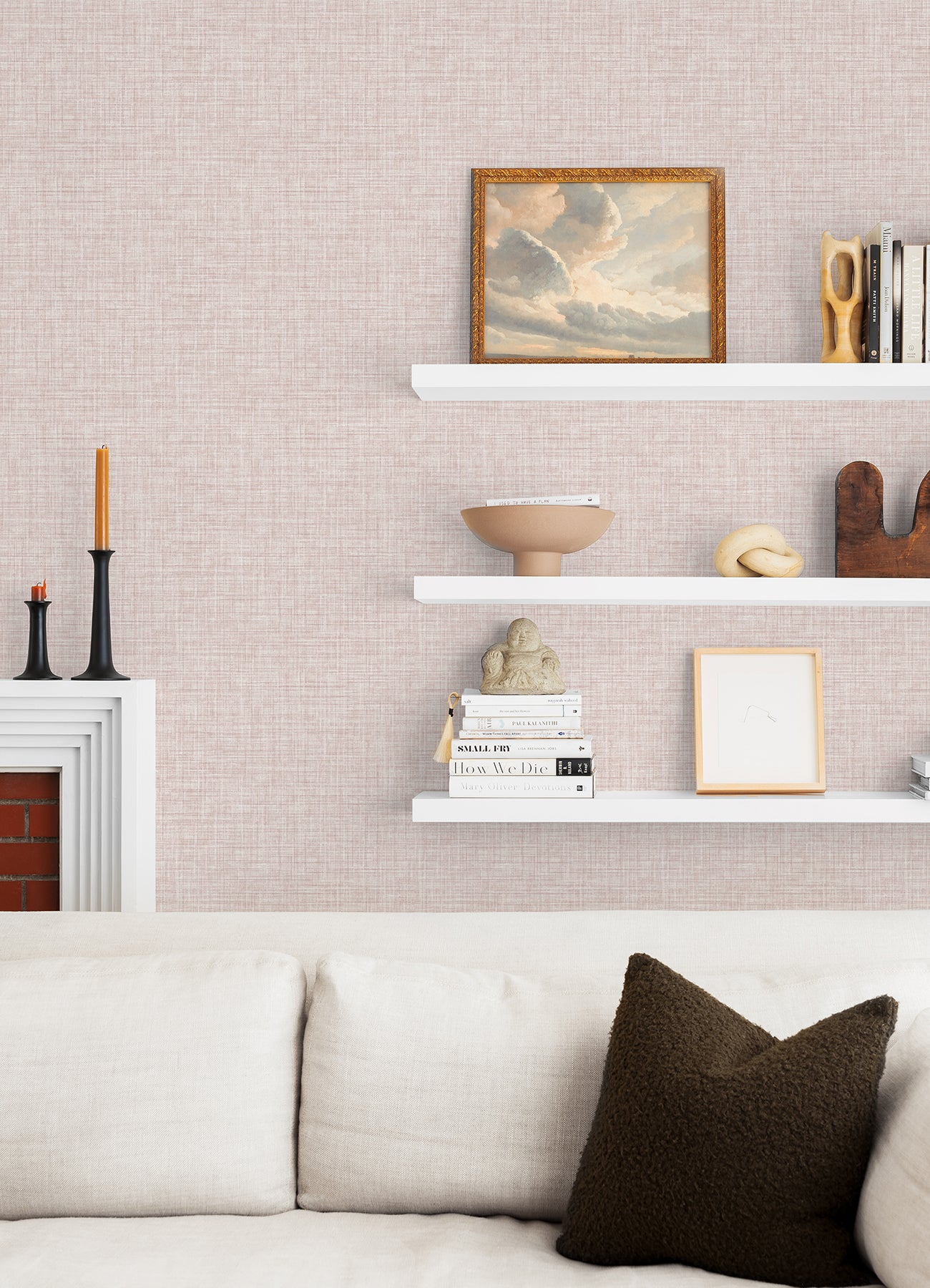A-Street Prints 4046-24272 Tuckernuck Pink Linen Wallpaper