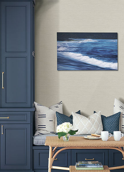 A-Street Prints 4046-24281 Agave Light Gray Faux Grasscloth Wallpaper