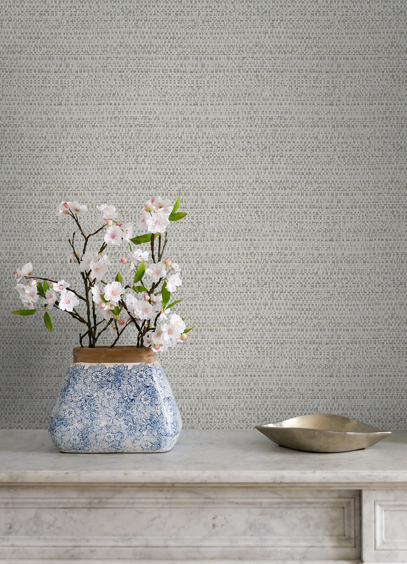 Chesapeake 4071-70058 Balantine Grey Weave Wallpaper